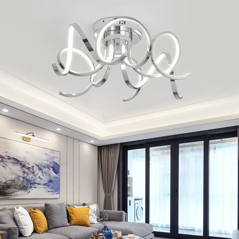 Modern Led ceiling lights For Living Room Bedroom Dining Room Ceiling Mounted LED ceiling lamp Chrome/Gold Finished AC90-260V