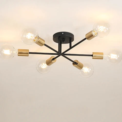 Modern LED Ceiling Lights Industrial Iron Black/Golden Nordic Minimalist Home Decoration Living Room Dining Room Ceiling Lamps