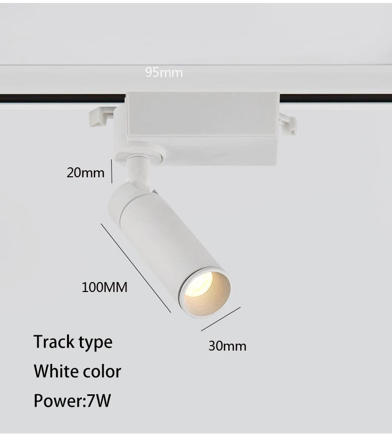 Led Spot Lights Small Beam Angle 8 Degree Spotlight COB Surface Mounted Track Lamp Adjustable Angle Key Lighting For Home Hotel