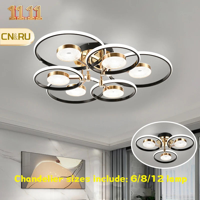 Modern led ceiling light, bedroom/living room chandelier, kitchen/dining room lighting brightness adjustable ceiling chandelier