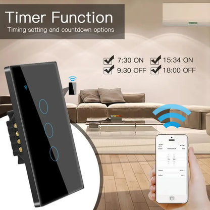 Tuya US WiFi Smart Wall Switch Neutral Wire Required 1/2/3/4 Gang Smart Touch Switch Works With Smart Life APP Alexa Google Home