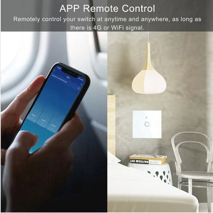 AXUS EU WiFi Smart Light Switches Touch Switch RF433 No Neutral Wire Smart Home Life Tuya App Control Support Alexa Google Home