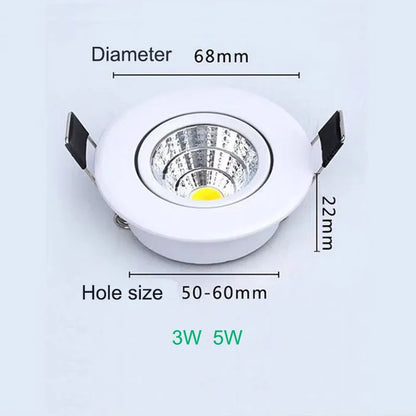 LED Mini Spot Light 3W 5W Dimmable LED Downlight Ceiling Light AC85-265V Recessed Bulb for Cabinet Counter Display Home Lighting