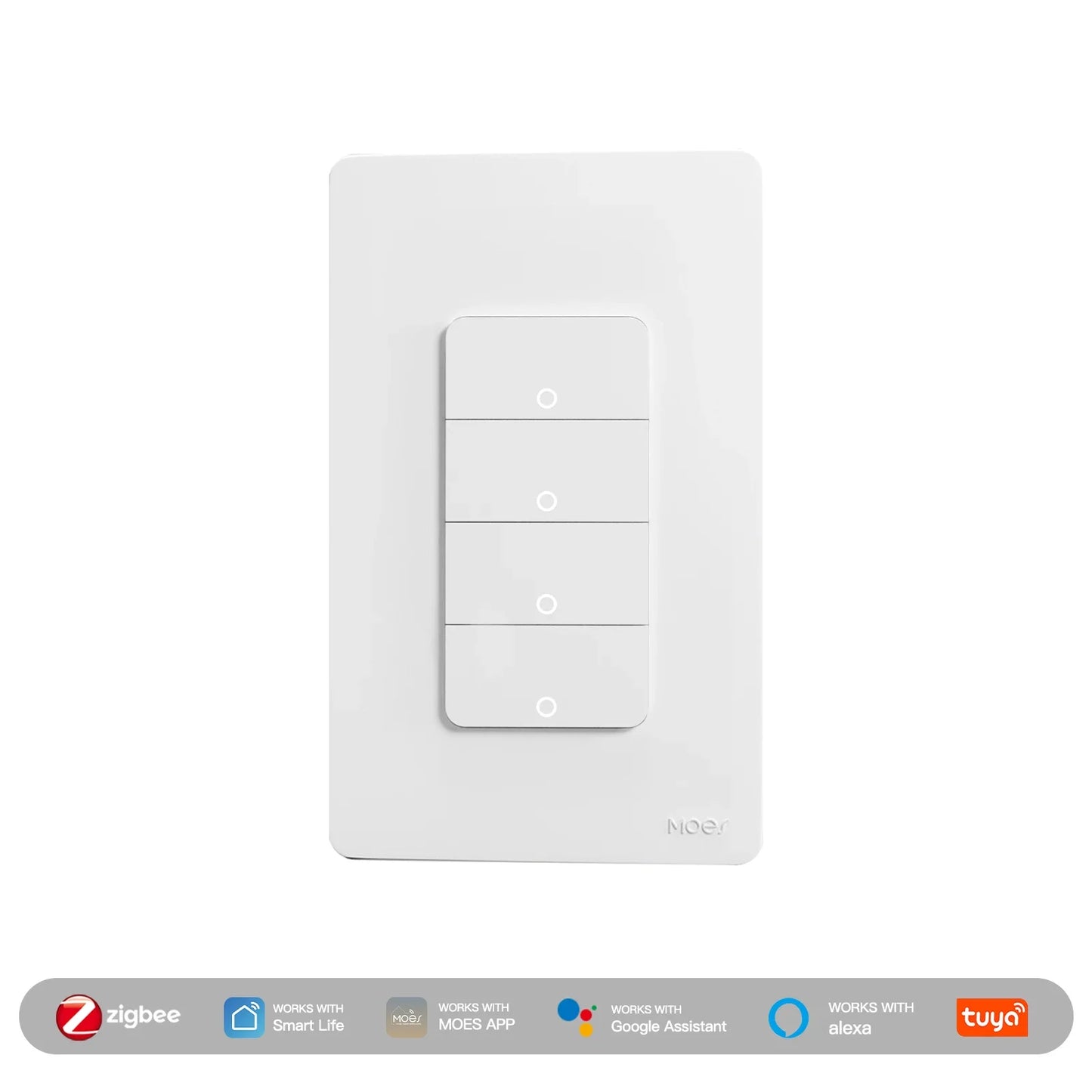 MOES Tuya Zigbee Smart Switch US Version 1-4 Gang Outgoing Ground Neutral Wire App Remote Control Work With Alexa Google Home