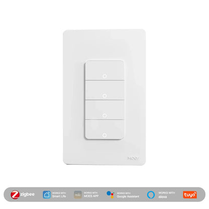 MOES Tuya Zigbee Smart Switch US Version 1-4 Gang Outgoing Ground Neutral Wire App Remote Control Work With Alexa Google Home