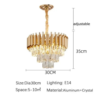 Luxury Modern Crystal Ceiling Chandelier For Living Room Lights Lustre Home Decor Indoor Lighting LED Dining Room Pendant Light