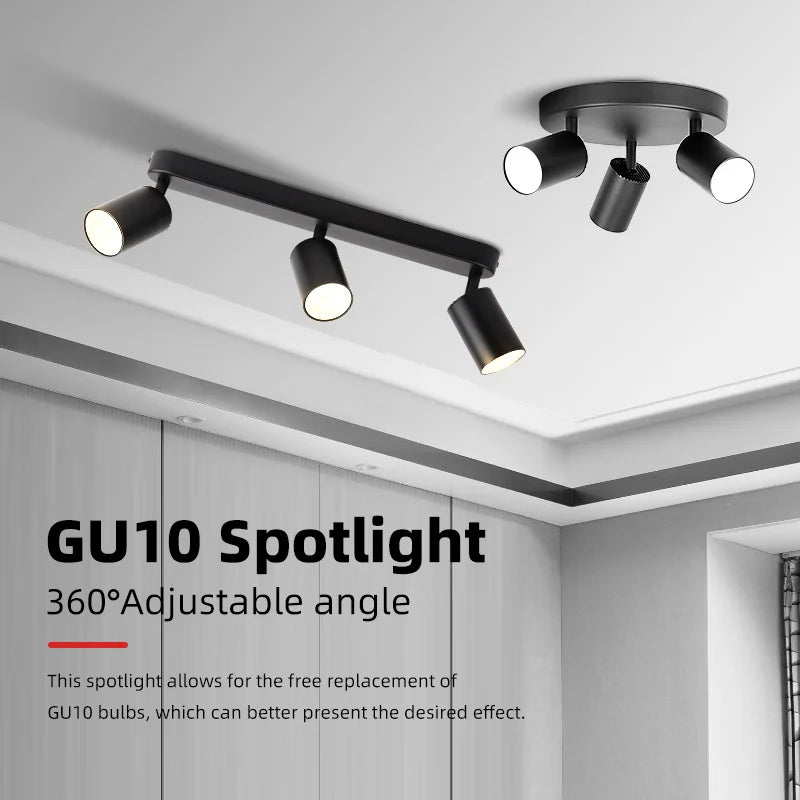 GU10 Spot Led Track Light Fixture 110V 220V Ceiling Spot Lighting Indoor for Living Room Decor Ceiling Chandelier Led Spotlights