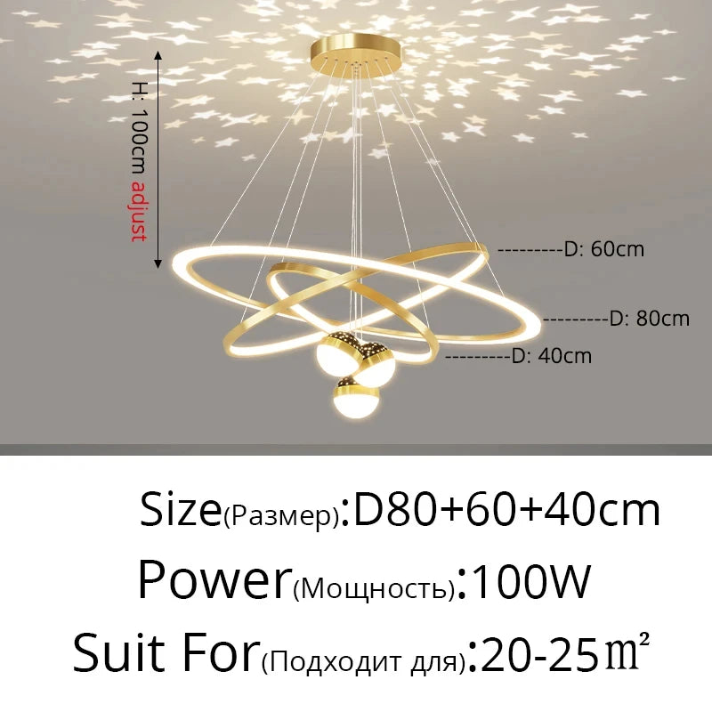 Modern Minimalist Led Ceiling Chandelier Hanging Wire Fixture for Living Room Bedroom Lamp Home Decor Indoor Lighting Black Gold