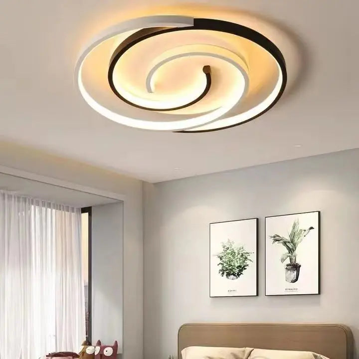 LED bedroom lamp simple modern ceiling lamp energy saving eye care extremely simple black and white creative room lighting lamps