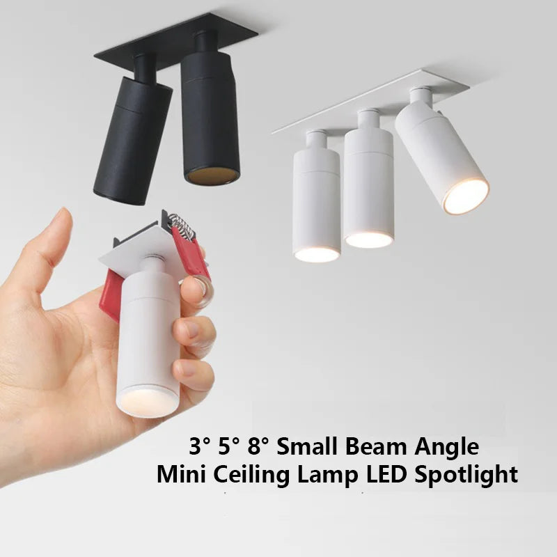 Small Beam Angle LED Spotlight 3 5 8 15degree Recessed Mini Ceiling Lamp Spot Light Adjustable for Museum Artistic Kitchen Home