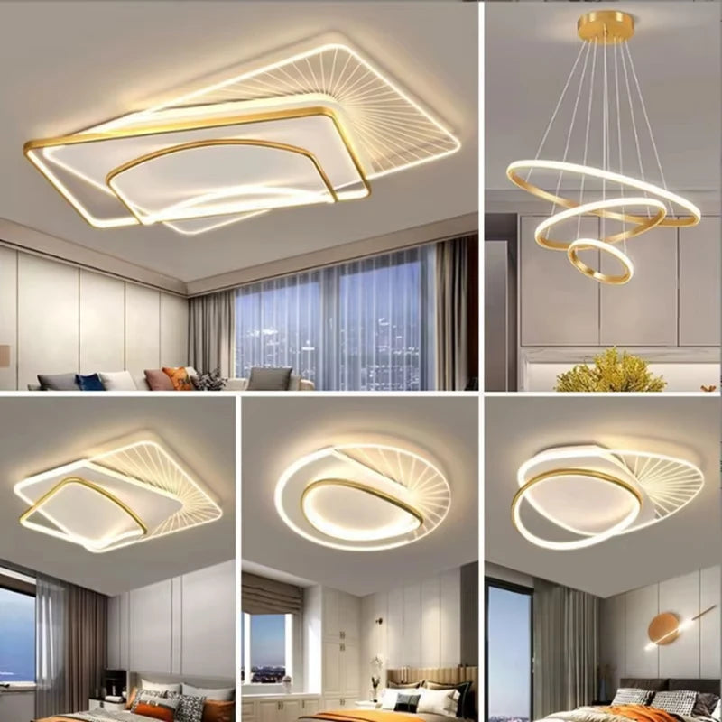 Simplicity Living Room Bedroom Ceiling Lamp Luxury Restaurant LED Intelligent Chandelier Originality Indoor Decorate Luminaires