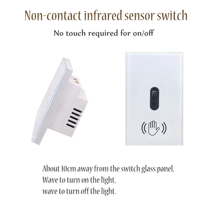 Smart Light Switch Wall Light Switch Wave Infrared Sensor No Need Touch Electrical Power on Off US Plug