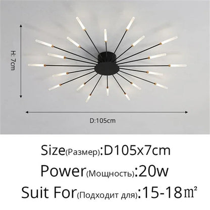 Firework Ceiling Lamp Chandelier New Aisle Led Light For Study Room Bedroom Villa Foyer Kitchen Indoor Fixture Celling Lustre