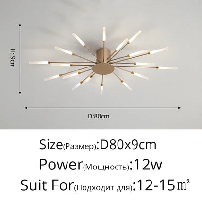 Modern Led Ceiling Chandelier Lights For Bedroom Living Room Minimalist Fireworks Led Ceiling Lamp Chandeliers Black