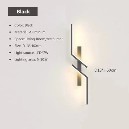 LED Wall Lamp Modern Minimalist Strip Wall Decor Lights Lighting For Bedroom Bedside Living Room TV Sofa Lobby Background Decor