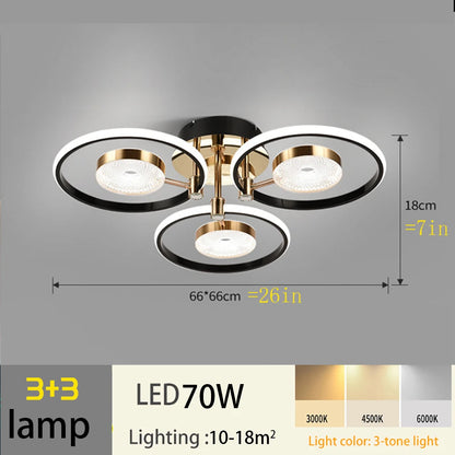 Modern led ceiling light, bedroom/living room chandelier, kitchen/dining room lighting brightness adjustable ceiling chandelier