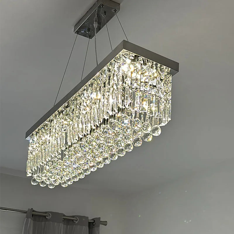 LED Crystal Suspend Modern Dining Pendant Home Chandelier Lamp Hanging Living Woonkamer Dining Room Household Lights For Bedroom