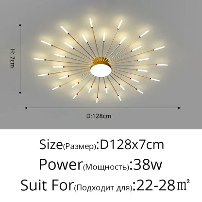 Modern Led Ceiling Chandelier Lights For Bedroom Living Room Minimalist Fireworks Led Ceiling Lamp Chandeliers Black