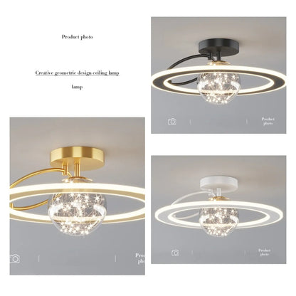 SANDYHA Modern Led Chandeliers Luxury Babysbreath Golden Glass Ball Ceiling Lights Living Dining Table Bedroom Home Decoration