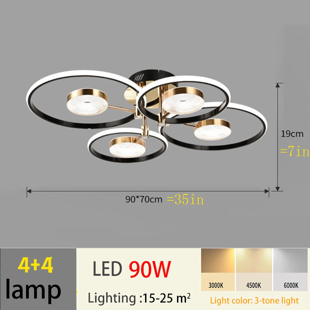 Modern led ceiling light, bedroom/living room chandelier, kitchen/dining room lighting brightness adjustable ceiling chandelier