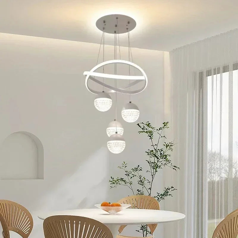 LED Lamp Dining Room Living Ring Dimmable Bedroom Kitchen Interior Linea Ceiling Round Modern Led Ring Chandelier Pendant Light