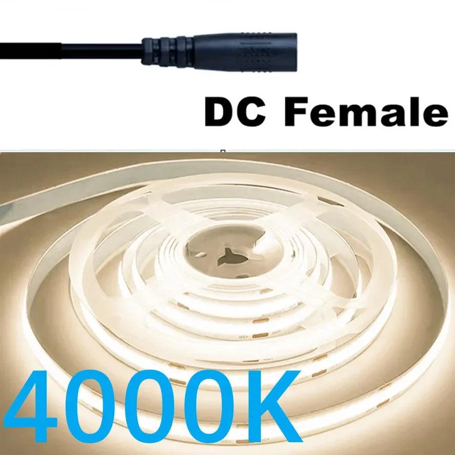 Dimmable 320LED 10m LED COB Strip DC 12V 24V FOB Lights for Room Bedroom Decor High Density Soft Flexible Neon Tape Light Lamp