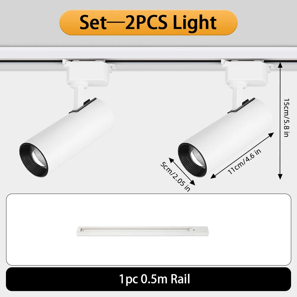 Dimmable Spot Led Track Light Hanging Ceiling Light 220V Led Spotlights for Living Room Adjustable Brightness Track Rail Lights