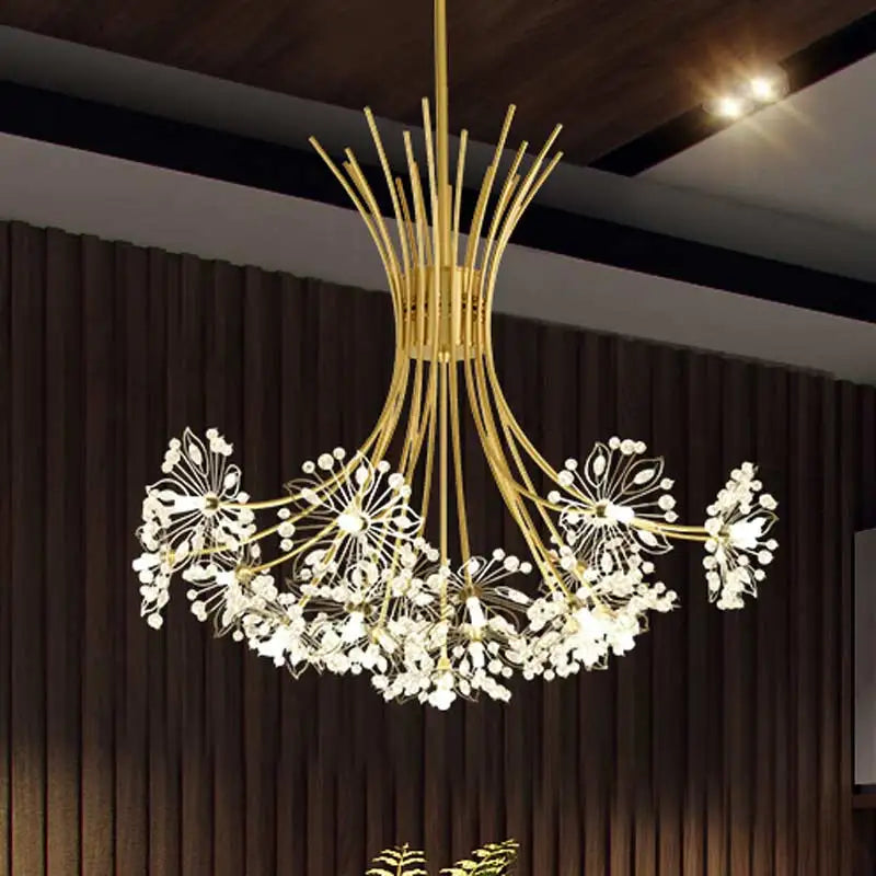 Ceiling Led Chandelier Modern Crystal Lamp Lustre Living Room Hanging Light Fixtures Kitchen Bedroom Home Decoration Black