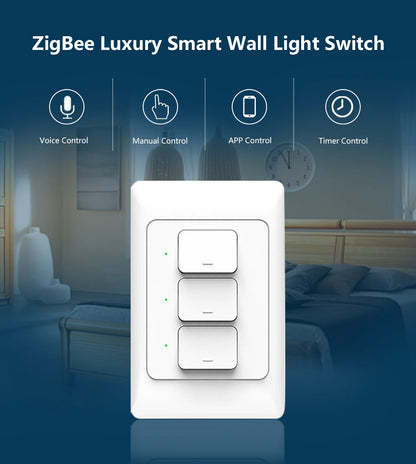 Tuya Zigbee3.0 Smart Wall Switch US AU Wall Push Button Physical Switches Smart Wireless Voice Remote Control Google Home Alexa