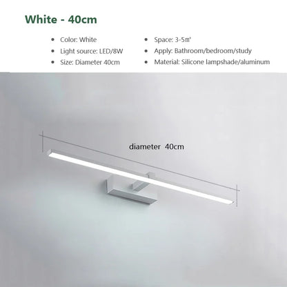 Modern LED Wall Light Bathroom Hardwares Wall Lamp Three Colors Lights Aluminum Led Bathroom Bath Mirror Line Lamp Make Up light