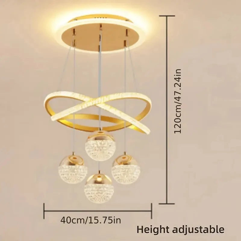 Ultra-Modern LED Ceiling Lights & Chandeliers - Dimmable, Color-Changing, Energy-Saving, Brushed & Polished Finish - Perfect for