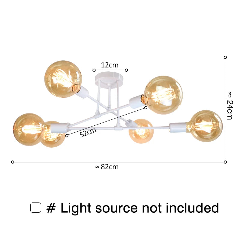 Modern LED Ceiling Lights Industrial Iron Black/Golden Nordic Minimalist Home Decoration Living Room Dining Room Ceiling Lamps