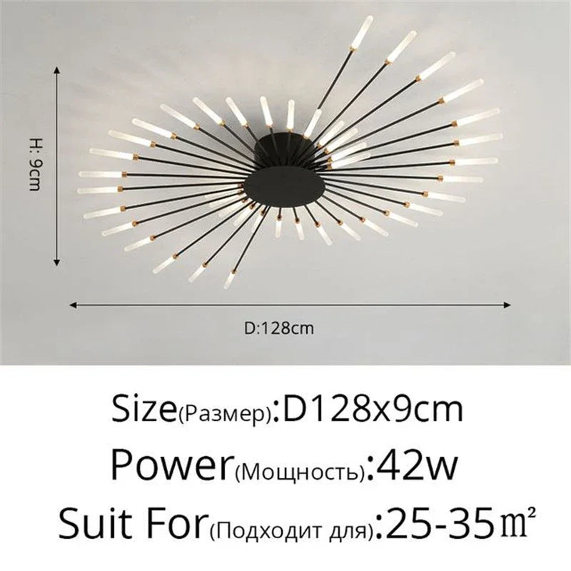 Firework Ceiling Lamp Chandelier New Aisle Led Light For Study Room Bedroom Villa Foyer Kitchen Indoor Fixture Celling Lustre