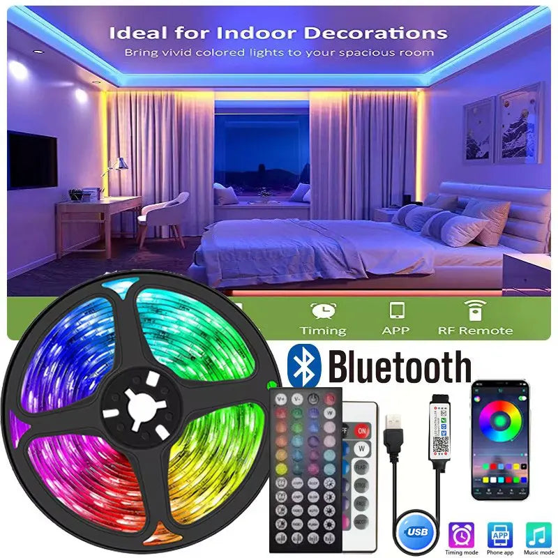 Rgb Led Lights 1-30M Ice String 5V 5050 Usb Adhesive Led Strip Bluetooth Children'S Gaming Room Decor Lamp Tape Tv Led Backlight