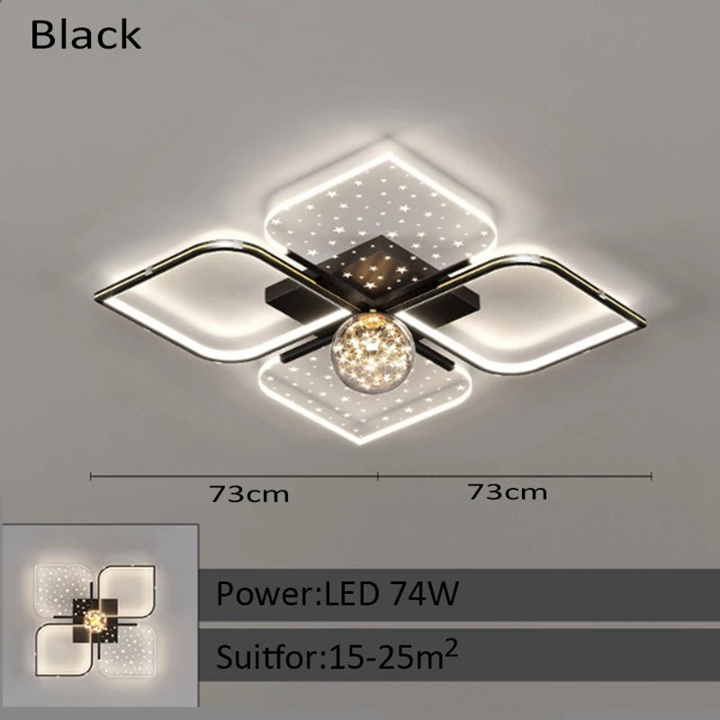 2024 Modern Living Room Ceiling Lamp Fashion Luxury LED Bedroom Interior Lighting Personalized Smart Dining Room Chandelier