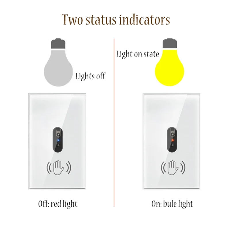 Smart Light Switch Wall Light Switch Wave Infrared Sensor No Need Touch Electrical Power on Off US Plug