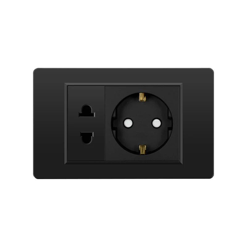 EU Korea Standard Electrical Outlet 220V Wall Light Power Switch,with USB Type-C 20W Smart Fast Charging Socket PC Panel TV TEL