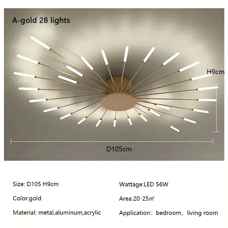 Modern Spiral Firework Led Chandelier Lighting Living Dining Room Ceiling Lights Luminaria Home Decor Bedroom Loft Dimmable Lamp