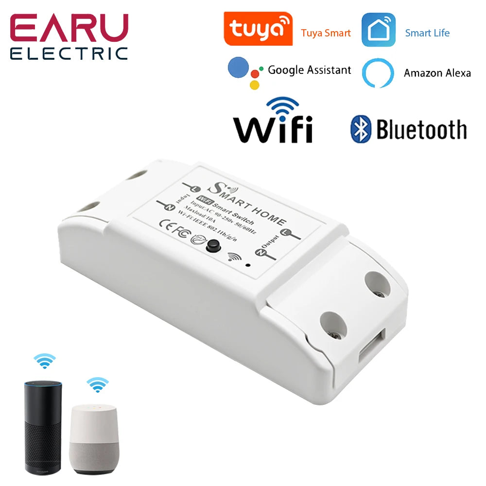 WiFi Zigbee 10A Smart Switch Breaker Module Wireless Remote Switch Alexa Google Home by Tuya eWeLink APP Remote Voice Control