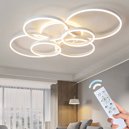 Modern chandelier Led Circle Ring Ceiling Lights For Living Room Bedroom Study Room Ceiling Lamp Black/White/Golden pendant Lamp