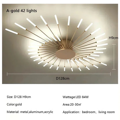 Modern Spiral Firework Led Chandelier Lighting Living Dining Room Ceiling Lights Luminaria Home Decor Bedroom Loft Dimmable Lamp