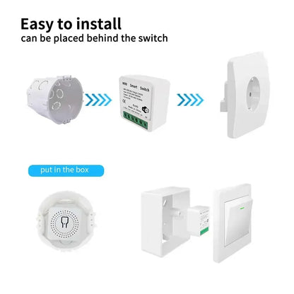 Wifi Mini Smart Switch 16A DIY Light Switches Wireless Smart Home with Tuya Smart Life EweLink Homekit Alexa Alice Google Home