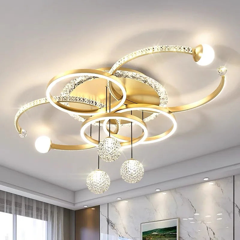 Nordic Circle Living Room Led Chandeliers For Kitchen Resturant Hanging Lamp Modern Intelligent Decoration Ceiling Pendant Lamps