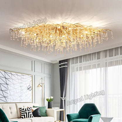 Modern Branch Crystal Chandeliers Gold Luxury Lighting Chandelier for Bedroom  Dining Living Room Kitchen Light