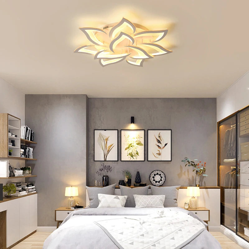 Modern LED living room ceiling light bedroom ceiling lamp dining room chandelier  dimming light hotel interior lighting fixtures