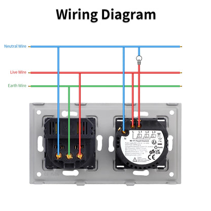 Wifi Light Switch Plus EU Wall USB Socket Type-c Smart Touch Switches 1/2/3Gang Smart Life Google Alexa App Control