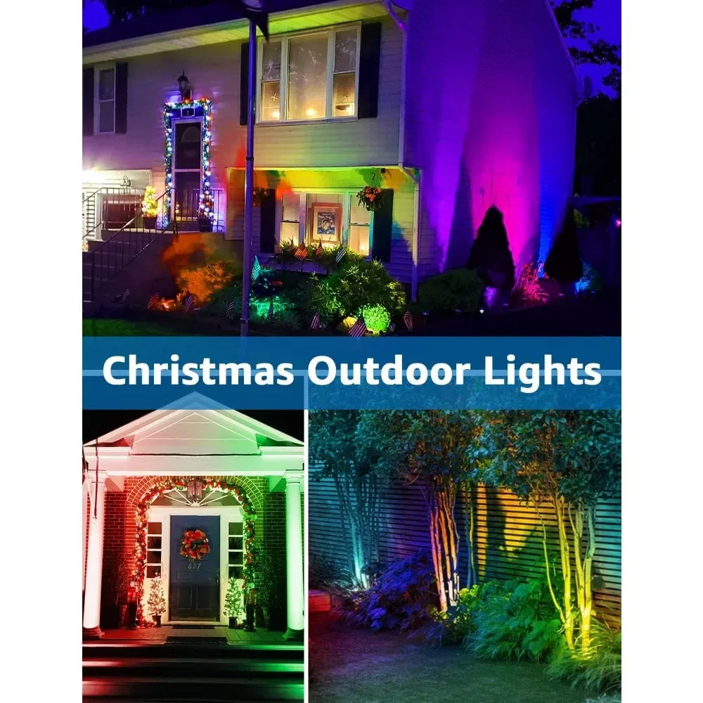 24 Pack RGBW Low Voltage Landscape Lights, 12W LED  with Remote Control and Wire Connectors, Waterproof Outdoor Spotlight