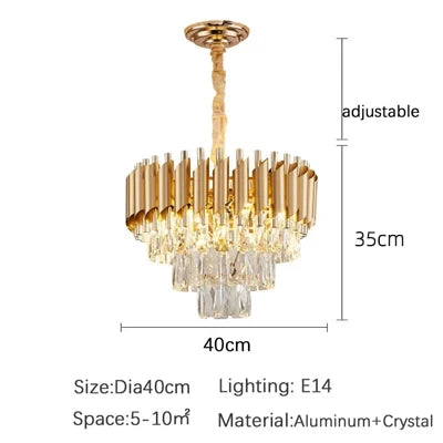 Luxury Modern Crystal Ceiling Chandelier For Living Room Lights Lustre Home Decor Indoor Lighting LED Dining Room Pendant Light