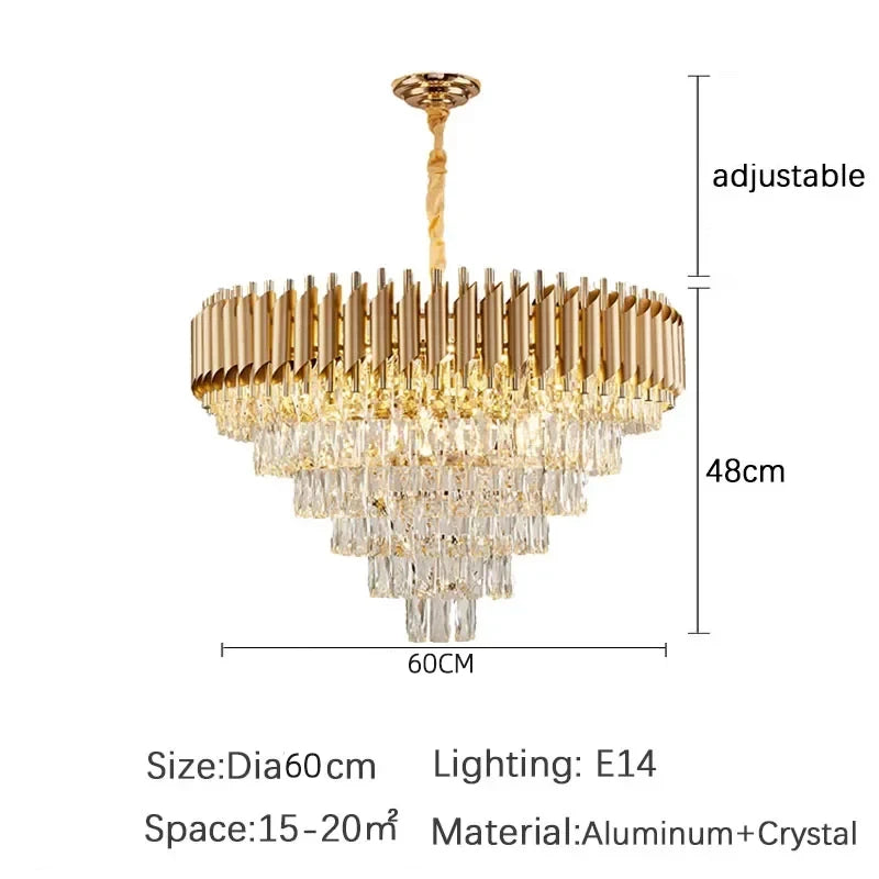 Luxury Modern Crystal Ceiling Chandelier For Living Room Lights Lustre Home Decor Indoor Lighting LED Dining Room Pendant Light