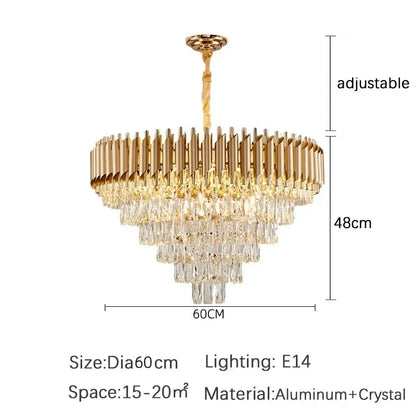 Luxury Modern Crystal Ceiling Chandelier For Living Room Lights Lustre Home Decor Indoor Lighting LED Dining Room Pendant Light